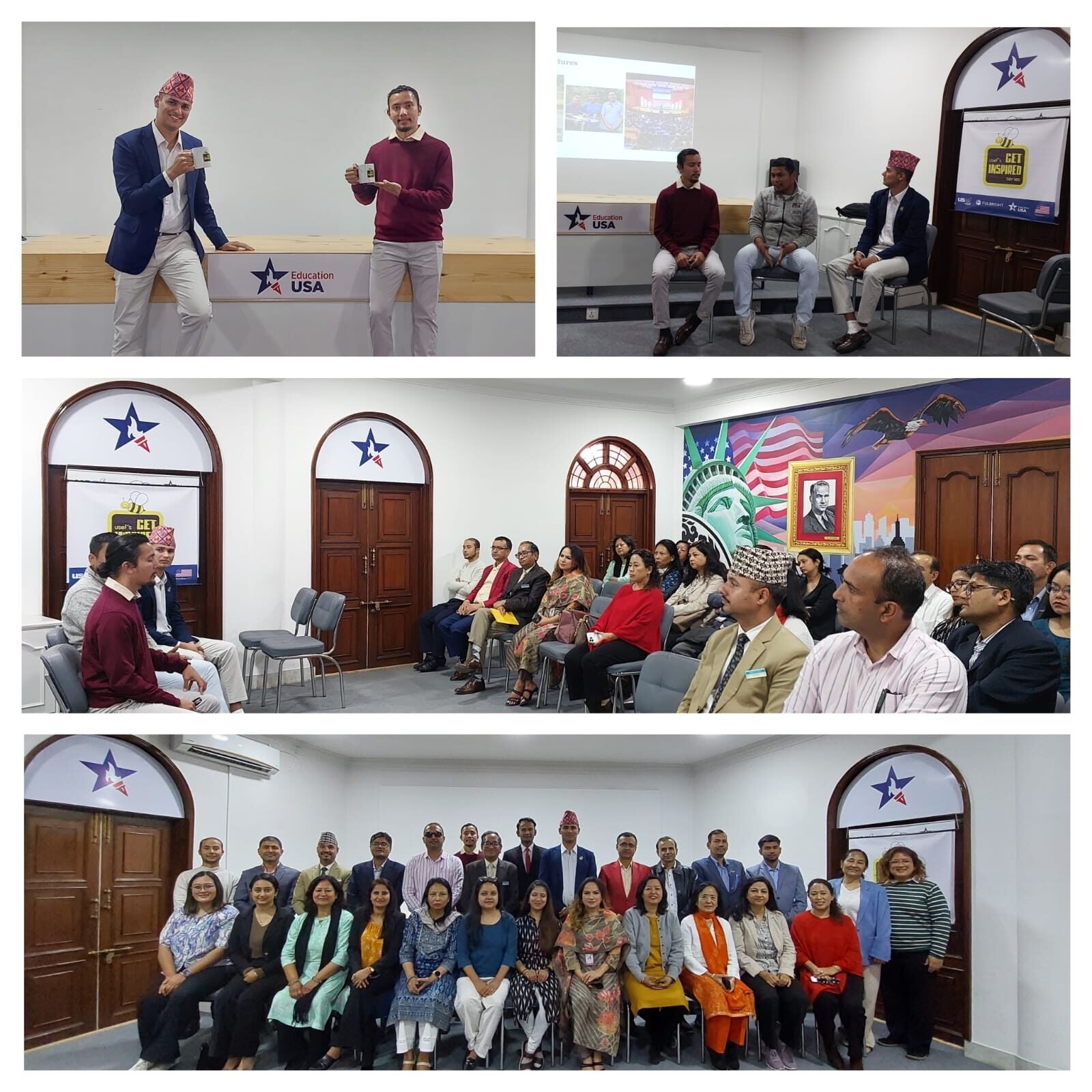 Leading an EducationUSA session at USEF Nepal